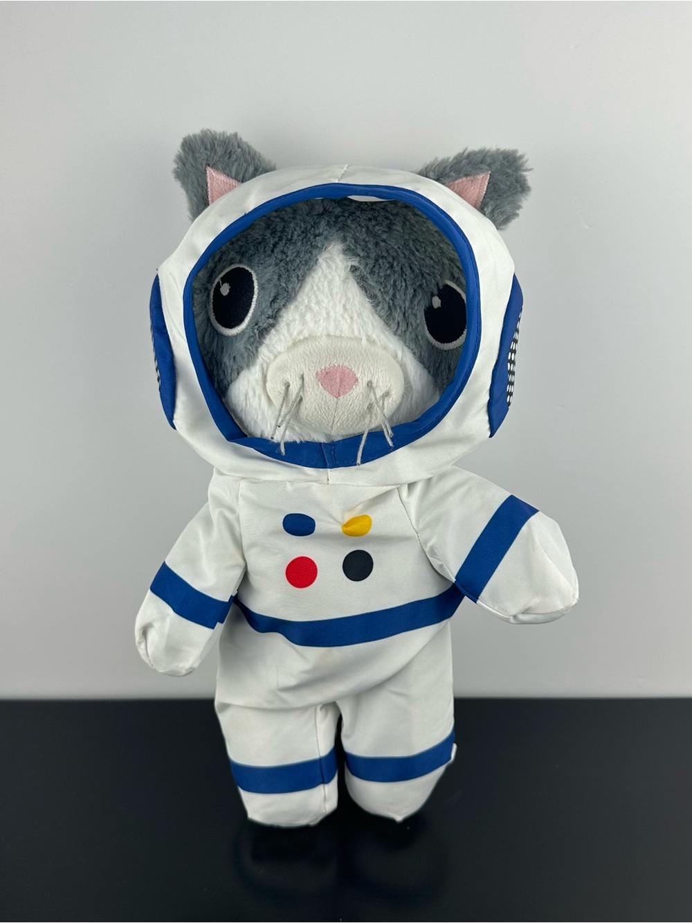IKEA Aftonsparv Gray Cat Astronaut Suit Plush Stuffed Animal 12”